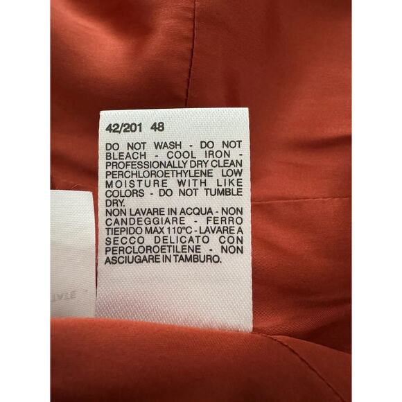 MaxMara Weekend Blazer 12 Red/Orange Cotton Stretch Velveteen Lined Jacket Italy - Picture 12 of 14